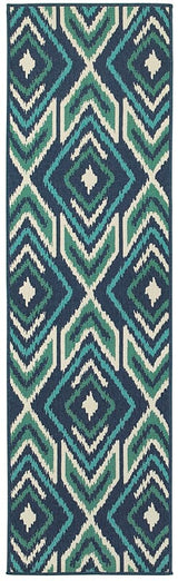 Oriental Weavers Sphinx Meridian 2209B Navy / Green Rugs.