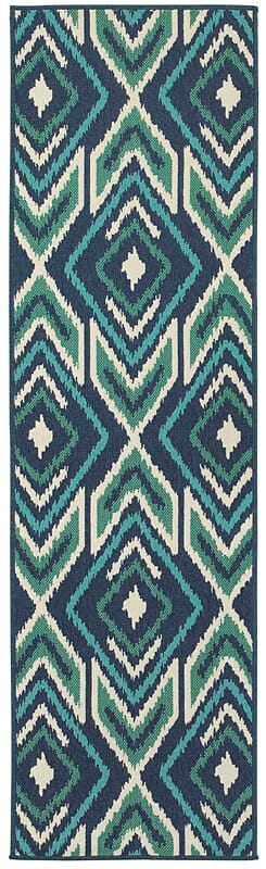 Oriental Weavers Sphinx Meridian 2209B Navy / Green Rugs.