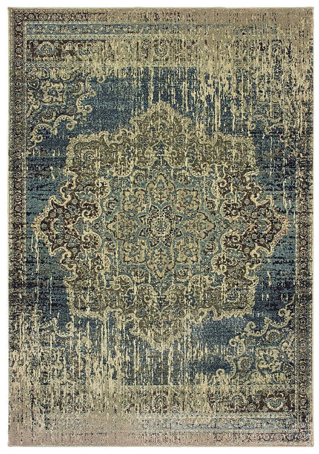 Oriental Weavers Sphinx Raleigh 6649H Blue / Ivory Rugs.