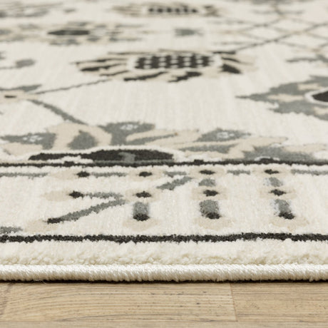 Oriental Weavers Sphinx Raylan Ray03 Ivory/ Grey Rug.
