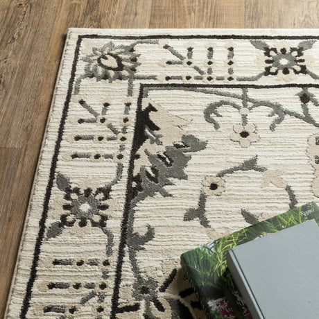 Oriental Weavers Sphinx Raylan Ray03 Ivory/ Grey Rug.