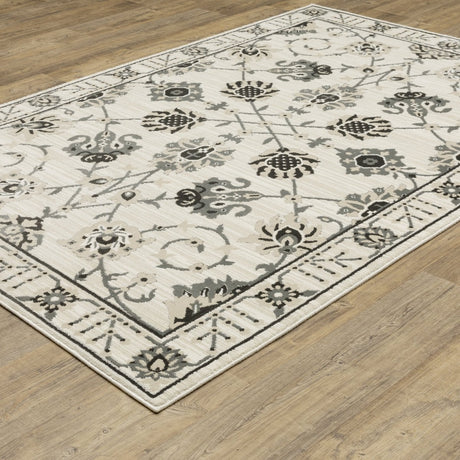 Oriental Weavers Sphinx Raylan Ray03 Ivory/ Grey Rug.