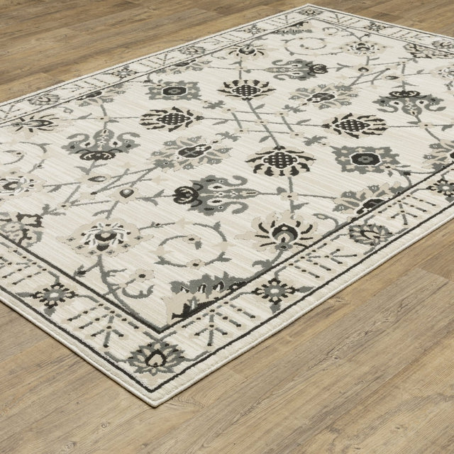 Oriental Weavers Sphinx Raylan Ray03 Ivory/ Grey Rug.