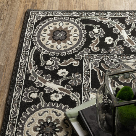 Oriental Weavers Sphinx Raylan Ray05 Black/ Grey Rug.