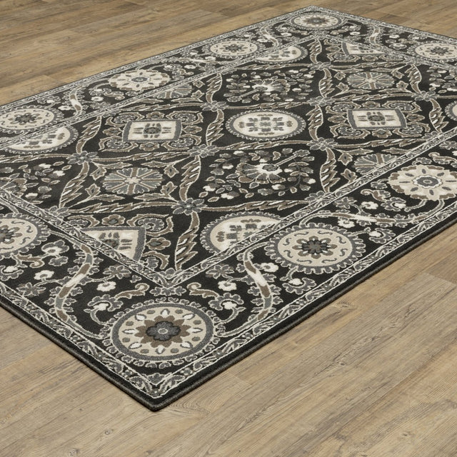 Oriental Weavers Sphinx Raylan Ray05 Black/ Grey Rug.