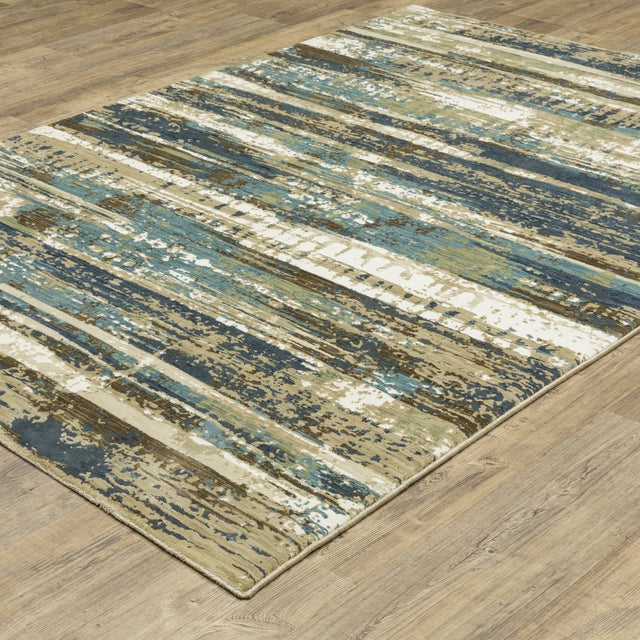 Oriental Weavers Sphinx Reed Re02A Beige/ Blue Rug.