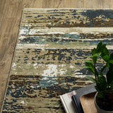Oriental Weavers Sphinx Reed Re02A Beige/ Blue Rug.