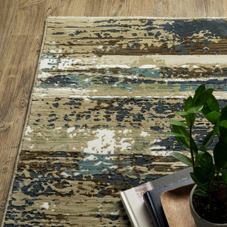 Oriental Weavers Sphinx Reed Re02A Beige/ Blue Rug.
