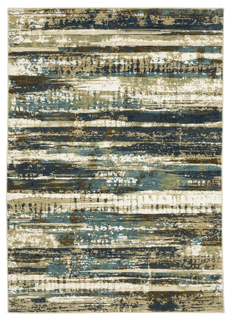 Oriental Weavers Sphinx Reed Re02A Beige/ Blue Rug.
