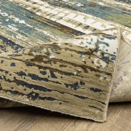 Oriental Weavers Sphinx Reed Re02A Beige/ Blue Rug.