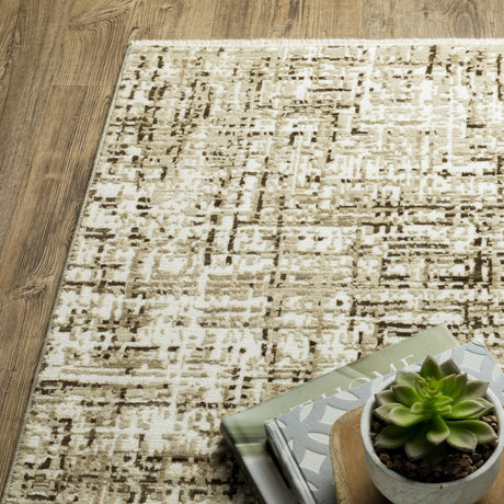 Oriental Weavers Sphinx Reed Re03A Ivory/ Brown Rug.