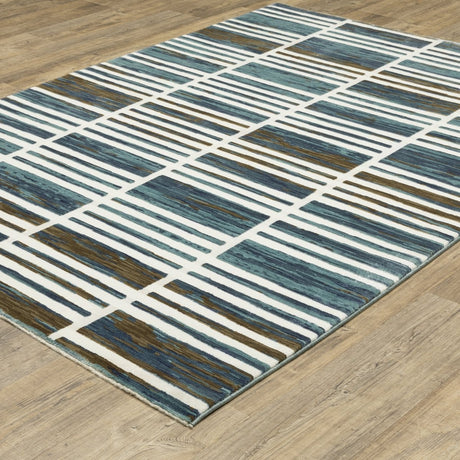 Oriental Weavers Sphinx Reed Re05A Ivory/ Blue Rug.