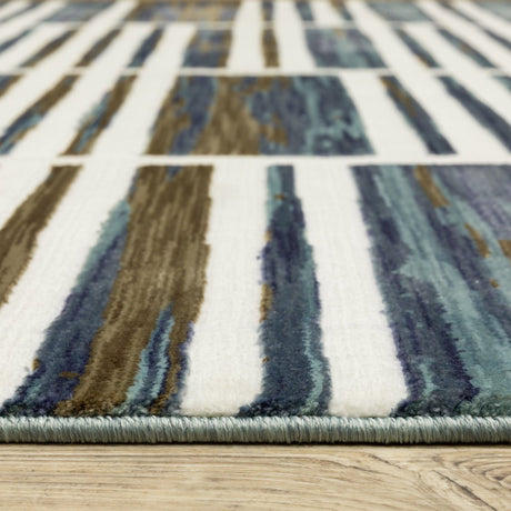 Oriental Weavers Sphinx Reed Re05A Ivory/ Blue Rug.