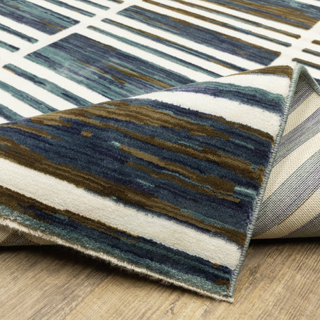 Oriental Weavers Sphinx Reed Re05A Ivory/ Blue Rug.