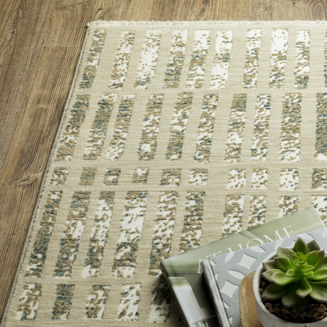 Oriental Weavers Sphinx Reed Re12W Ivory/ Blue Rug.
