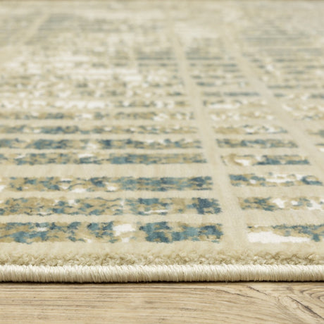 Oriental Weavers Sphinx Reed Re12W Ivory/ Blue Rug.