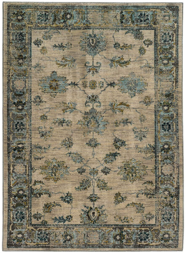 Oriental Weavers Sphinx Sedona 5171C Ivory / Blue Rugs.