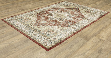 Oriental Weavers Sphinx Sumter Sum01 Red/ Ivory Rug.