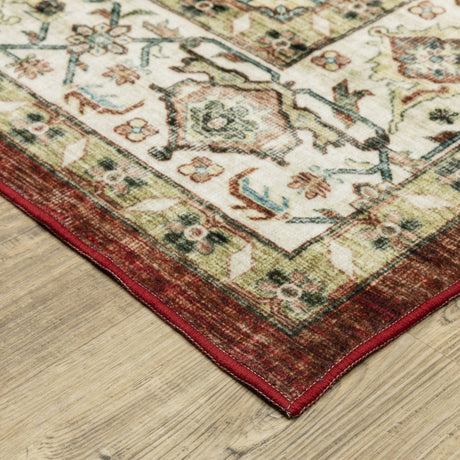 Oriental Weavers Sphinx Sumter Sum01 Red/ Ivory Rug.
