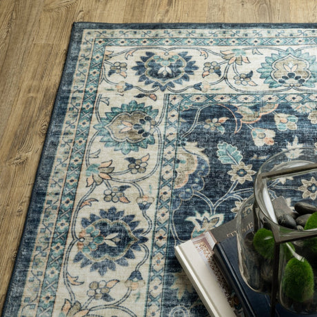 Oriental Weavers Sphinx Sumter Sum02 Blue/ Ivory Rug.