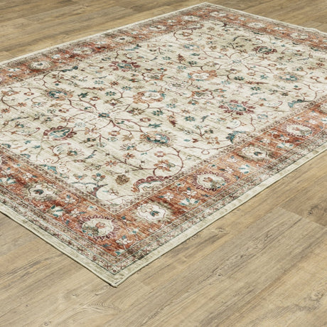 Oriental Weavers Sphinx Sumter Sum03 Ivory/ Rust Rug.