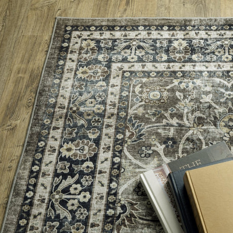 Oriental Weavers Sphinx Sumter Sum06 Grey/ Blue Rug.