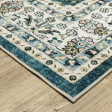 Oriental Weavers Sphinx Sumter Sum08 Teal/ Ivory Rug.