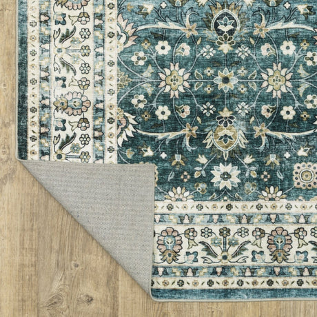 Oriental Weavers Sphinx Sumter Sum08 Teal/ Ivory Rug.