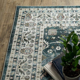 Oriental Weavers Sphinx Sumter Sum08 Teal/ Ivory Rug.