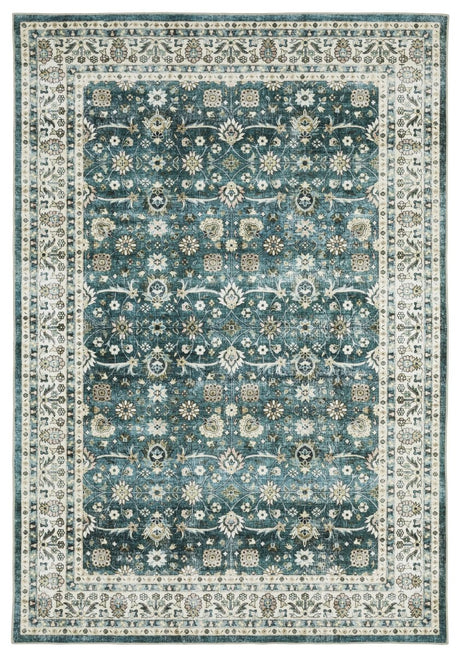 Oriental Weavers Sphinx Sumter Sum08 Teal/ Ivory Rug.