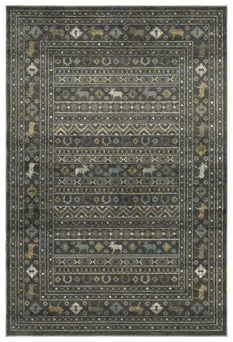 Oriental Weavers Sphinx Venice 095E8 Blue/ Gold Rug.