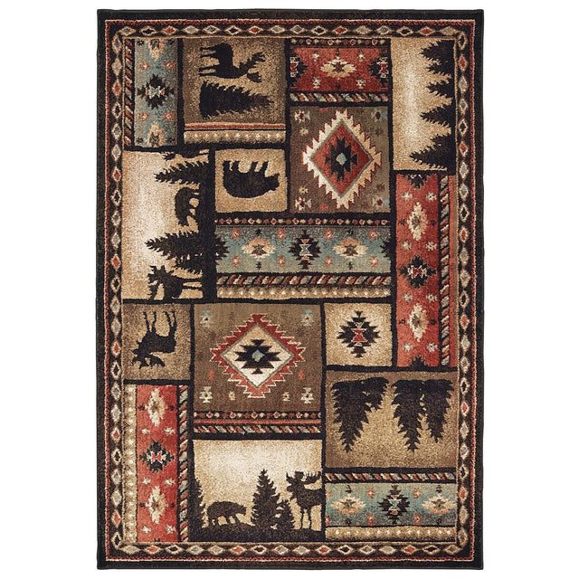 Oriental Weavers Sphinx Woodlands 1041C Black / Multi Rugs.