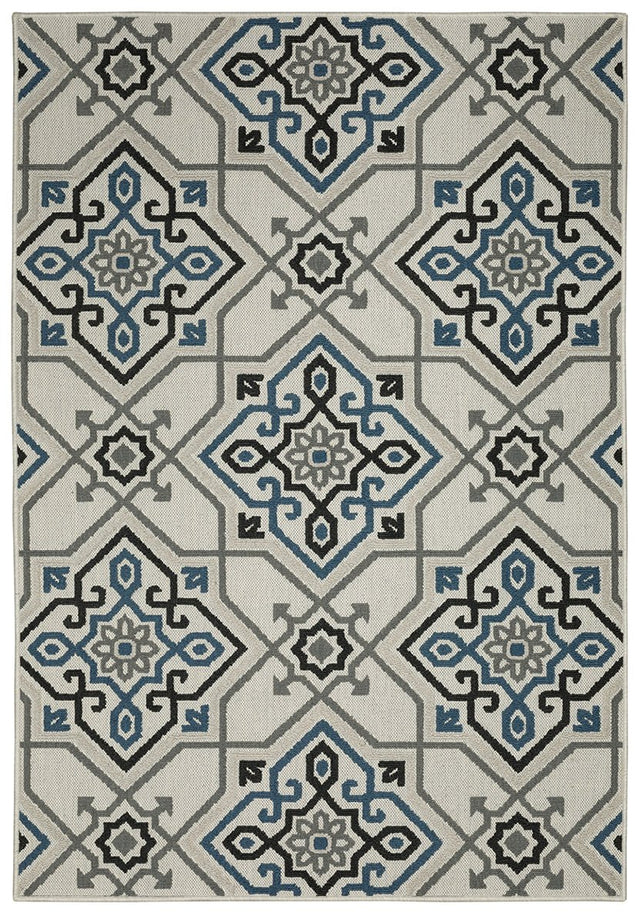 Oriental Weavers Torrey 004Y1 Beige/ Blue Rug.