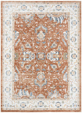 Nourison Astra Machine Washable ASW20 Machine Made Rust, Ivory Rug