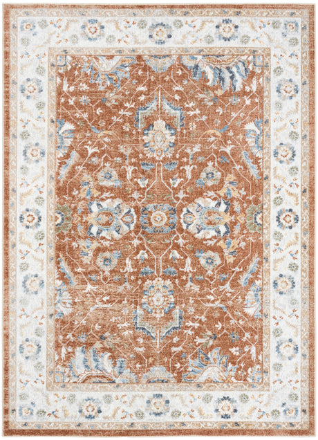 Nourison Astra Machine Washable ASW20 Machine Made Rust, Ivory Rug