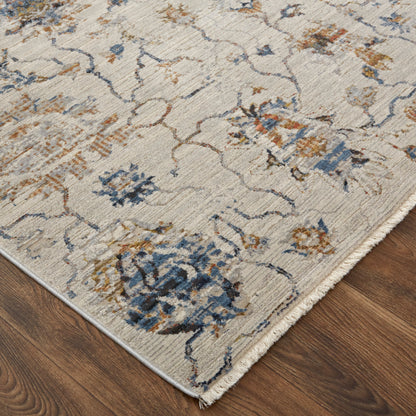 Feizy Kaia Kai39Gpf Ivory/Orange/Blue Area Rug