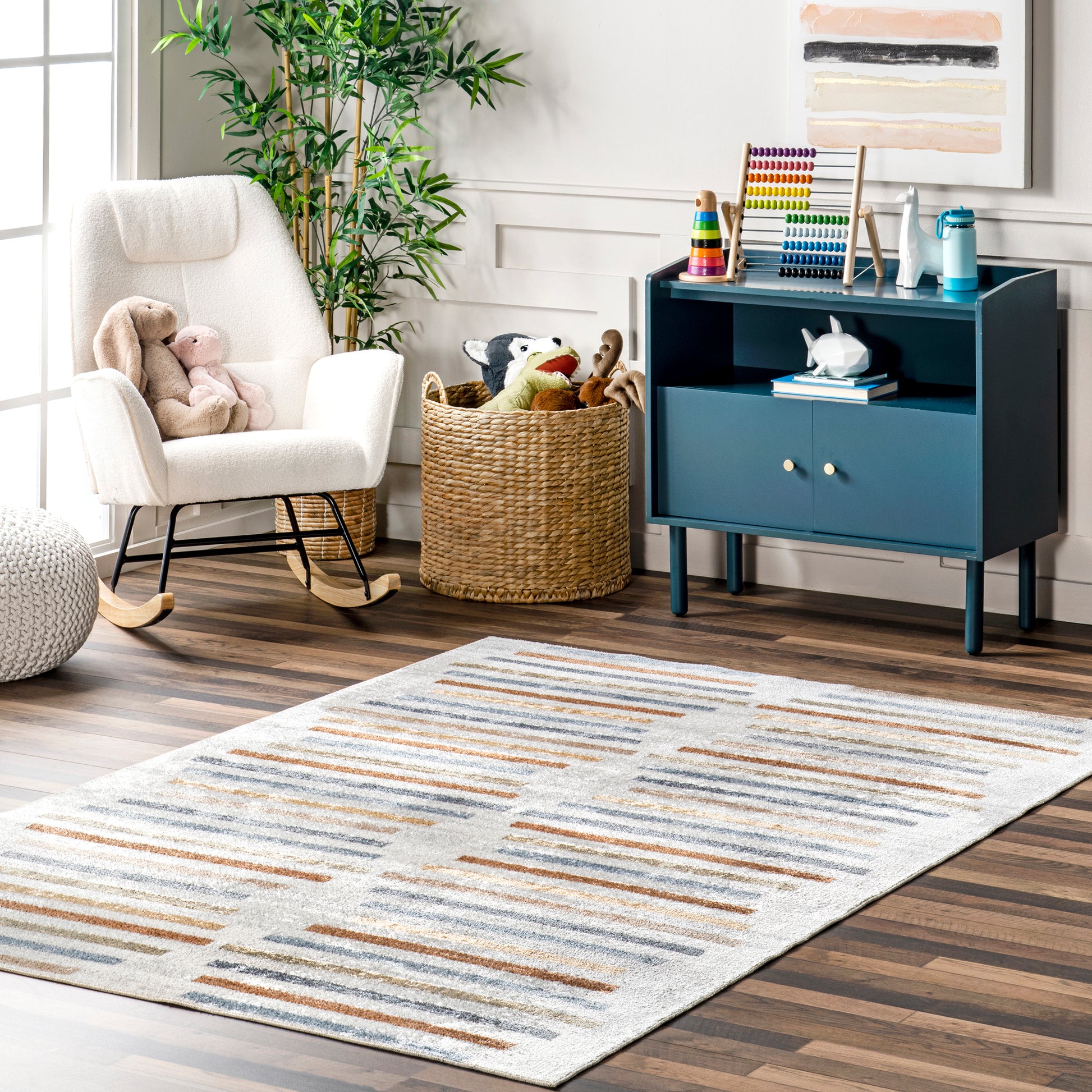 Nuloom Ros Striped Columns Grhn02A Beige Area Rug