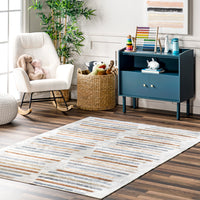 Nuloom Ros Striped Columns Grhn02A Beige Area Rug