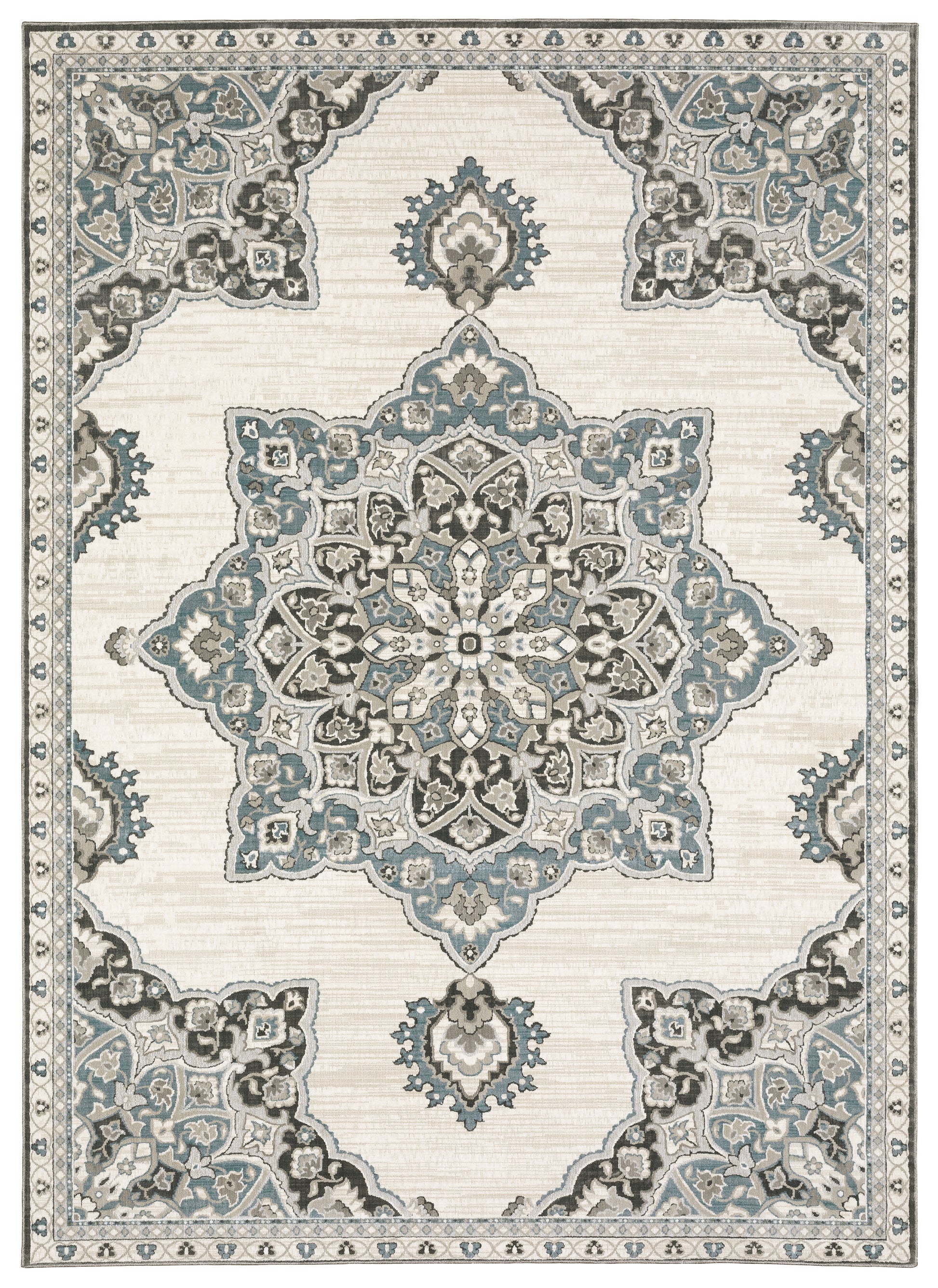 Oriental Weavers Sphinx Ellington Ell01 Ivory/ Blue Area Rug