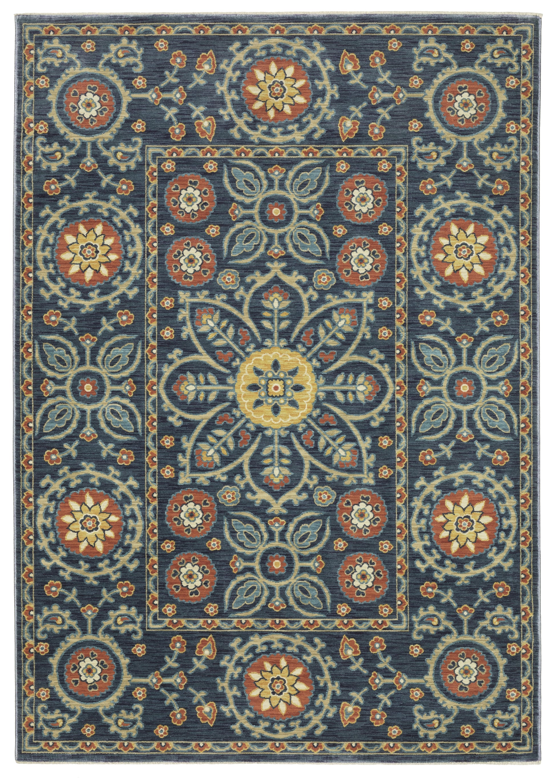 Oriental Weavers Sphinx Francesca Fr11B Blue/ Rust Area Rug