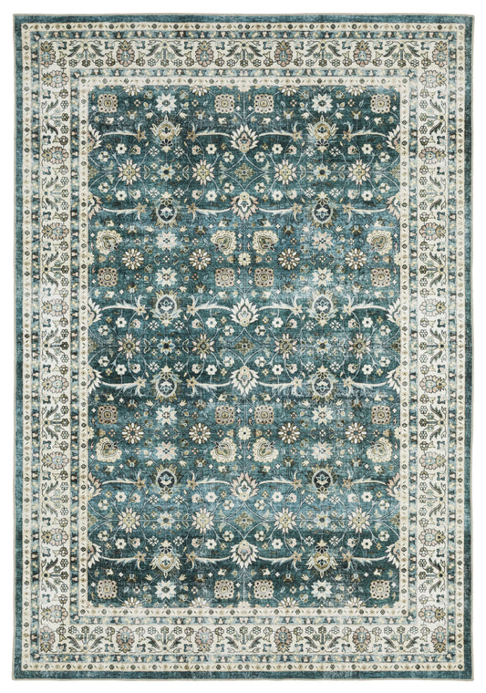 Oriental Weavers Sphinx Sumter Sum08 Teal/ Ivory Area Rug