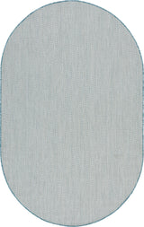 Nourison Courtyard COU01 Machine Made Ivory, Aqua Rug