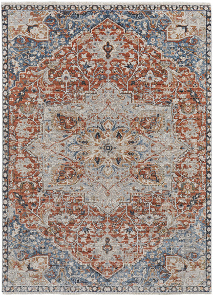 Feizy Kaia Kai39Hxf Orange/Ivory/Blue Area Rug