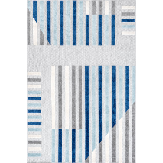 Nuloom Laurie Colorful Striped Mlcl27B Light Gray Area Rug