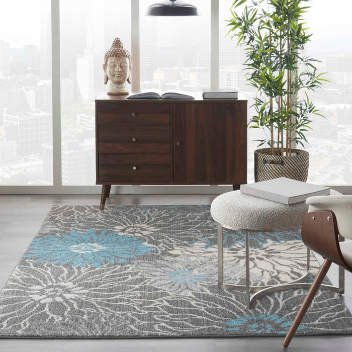 Nourison Passion Psn17 Charcoal/Blue Rug