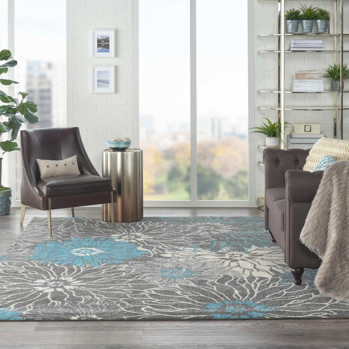 Nourison Passion Psn17 Charcoal/Blue Rug