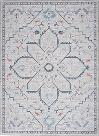 Nourison Machine Washable Series 1 X Nicole Curtis Sr110 Ivory Blue Area Rug