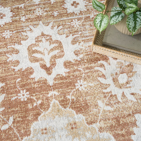Nourison Astra Machine Washable ASW19 Machine Made Copper Rug