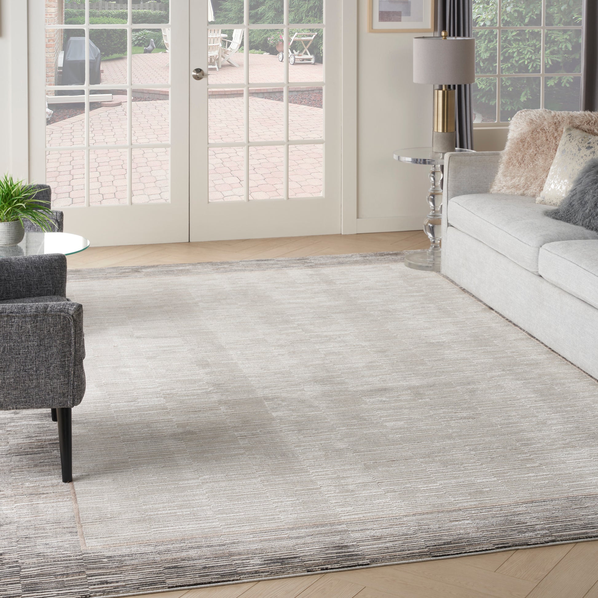 Nourison Desire Dsr02 Grey Black Area Rug