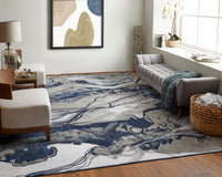 Feizy Gaspar 78739Ktf Blue/Gray/Ivory Area Rug